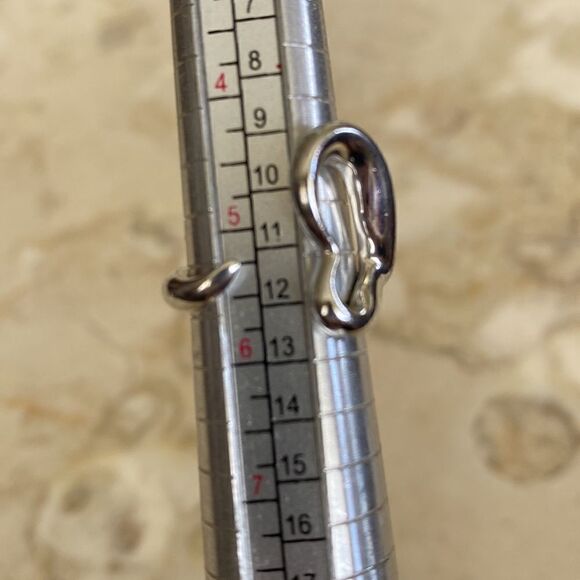 Tiffany & Co. Elsa Peretti Rare Large Open Heart 925 Sterling Silver Ring - Picture 5 of 8